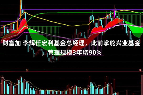 财富加 李辉任宏利基金总经理，此前掌舵兴业基金，管理规模3年增90%